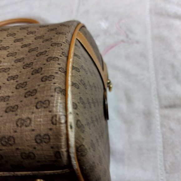 Authentic Vintage Gucci Micro GG Supreme Boston Bag Web Stripe Pristine Interior - Picture 11 of 15